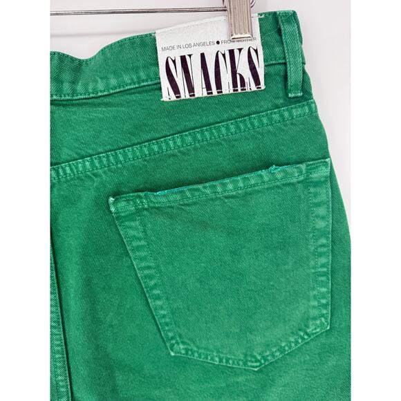 Mother Denim Snacks Shorts High Waisted Savory Denim Jean in Amazon Green Sz 31 - Picture 5 of 6